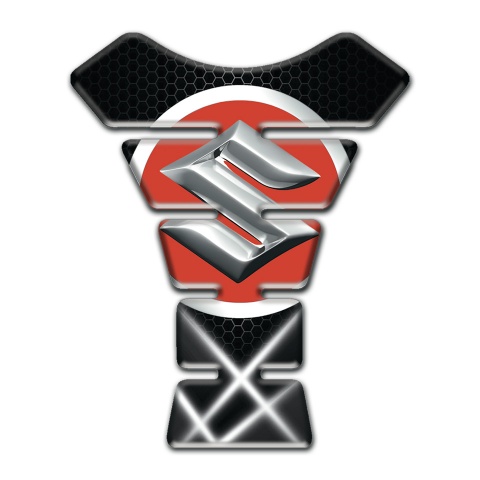 Suzuki Tank Pad Motorbike Crossed White Lights Design 