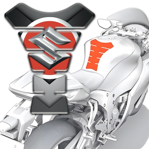 Suzuki Tank Protector Gray Nuance V Shape Decoration Base 