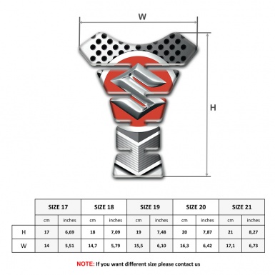 Suzuki Tank Guard Pads White Gray Perforated Base Design 