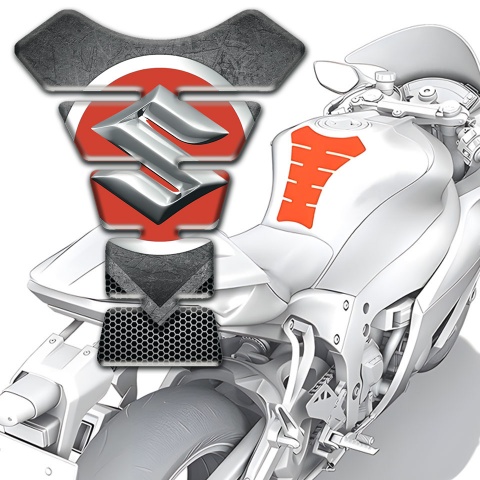 Suzuki Tank Guard Pads Scratched plate Effect 