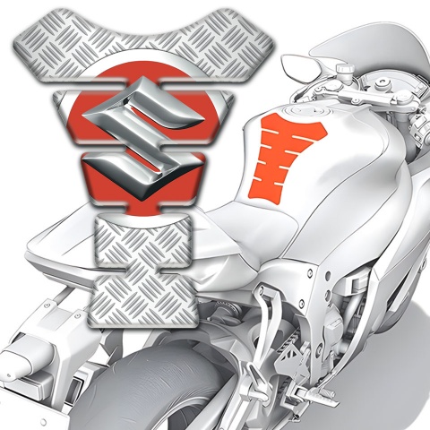 Suzuki Tank Protector Crossed Gray Decoration Design 