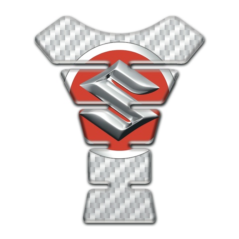 Suzuki Tank Guard Pads White Carbon edition 