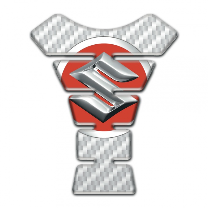 Suzuki Tank Guard Pads White Carbon edition 