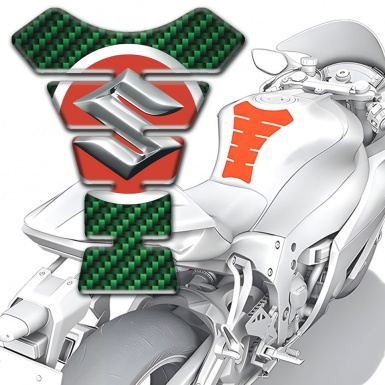 Suzuki Tank Pad Protector Green carbon design 