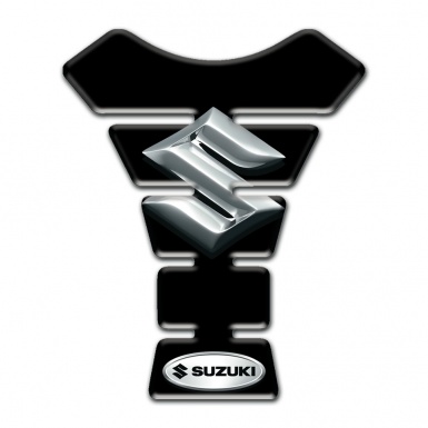 Suzuki Tank Fuse Black Base with 3D Silver logo 