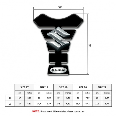 Suzuki Tank Fuse Black Base with 3D Silver logo 