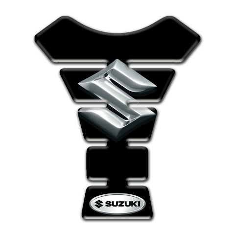Suzuki Tank Fuse Black Base with 3D Silver logo 