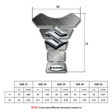 Suzuki Tank Pad Motorbike Matte Base Style with 3D Silver logo