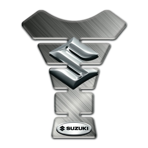 Suzuki Tank Pad Motorbike Matte Base Style with 3D Silver logo