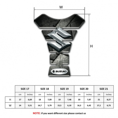 Suzuki Tank Protector Mixed Black Gray Details with 3D Silver Logo 