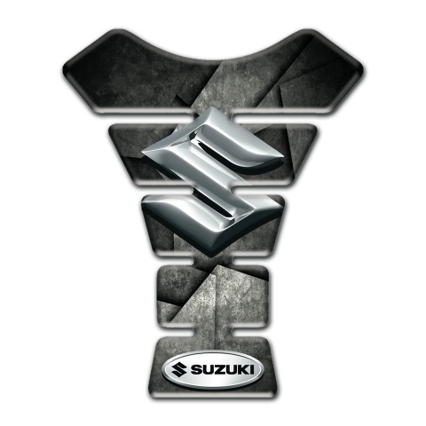 Suzuki Tank Protector Mixed Black Gray Details with 3D Silver Logo 