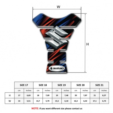 Suzuki Tank Guard Pads Black with Blue red Patterns Design 