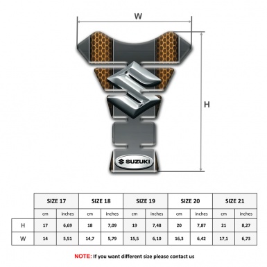 Suzuki Tank Pad Protector Copper Honeycomb motivr with 3D Logo 