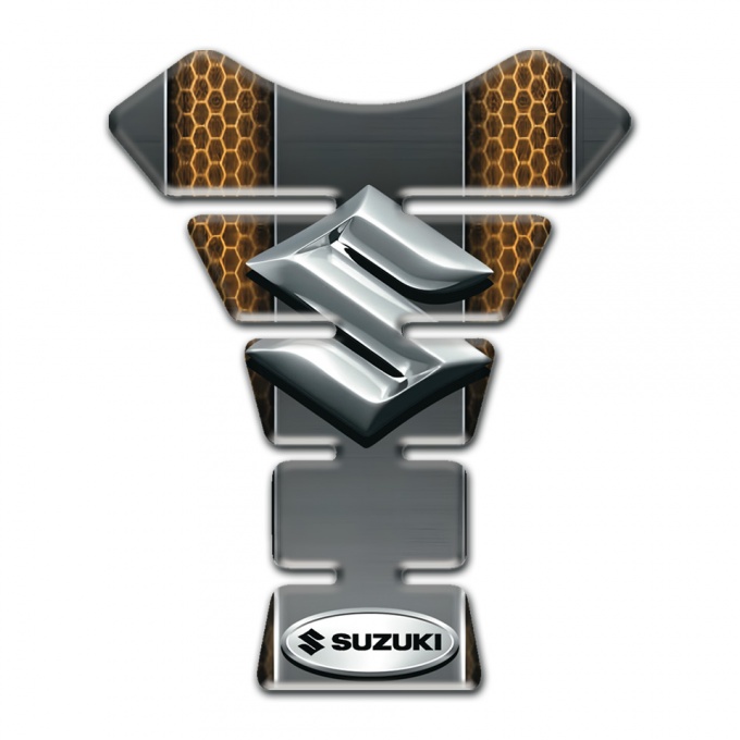 Suzuki Tank Pad Protector Copper Honeycomb motivr with 3D Logo 
