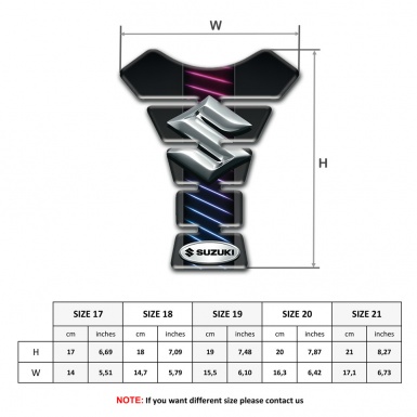 Suzuki Tank Pad Motorbike Blue Red Neon Lines Design with 3D Logo
