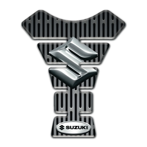 Suzuki Tank Protector Gray Ornament Base with 3D Logo Style 