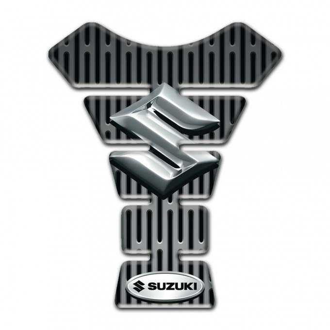 Suzuki Tank Protector Gray Ornament Base with 3D Logo Style 