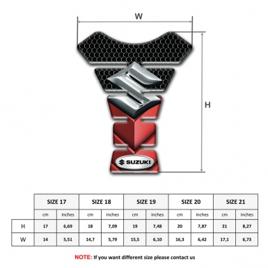 Suzuki Tank Guard Pads Red  Black Print Base with 3D Logo 