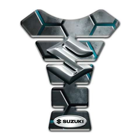 Suzuki Tank Pad Protector Turquoise Channels Design 