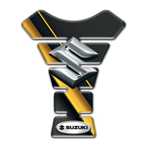 Suzuki Tank Fuse Yellow Diagonal Tape Base  with 3D Logo Style 