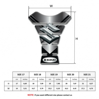 Suzuki Tank Pad Motorbike Chromed Base 3d Silver Logo 