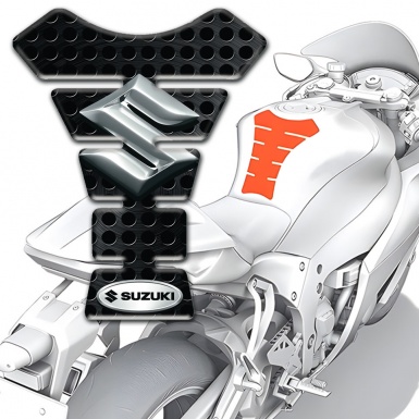 Suzuki Tank Protector Perforated Background Effect with 3D Logo 