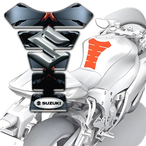Suzuki Tank Guard Pads 3D Torn Effect Design 