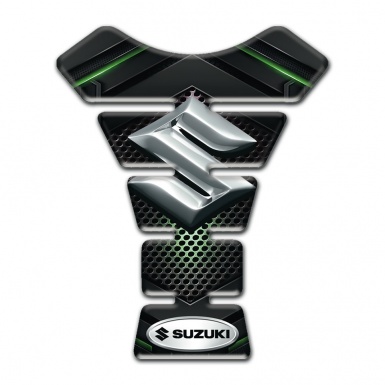 Suzuki Tank Fuse Green Shadow Base with Silver Logo 