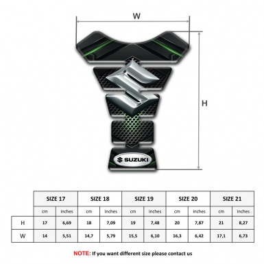 Suzuki Tank Fuse Green Shadow Base with Silver Logo 