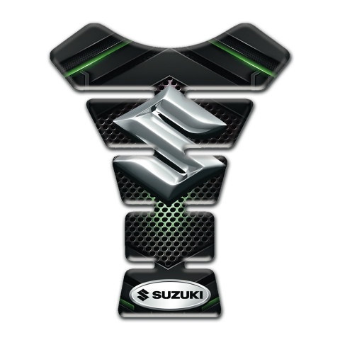 Suzuki Tank Fuse Green Shadow Base with Silver Logo 