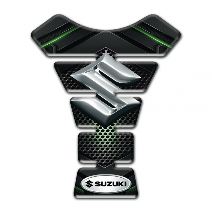 Suzuki Tank Fuse Green Shadow Base with Silver Logo 