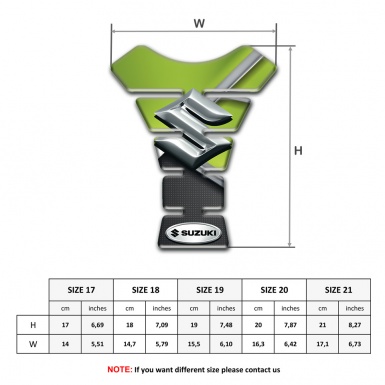 Suzuki Tank Protector Green Gray Base 3d Silver Logo Design 