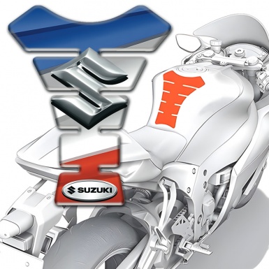 Suzuki Tank Guard Pads Colorful Style with 3D Logo 