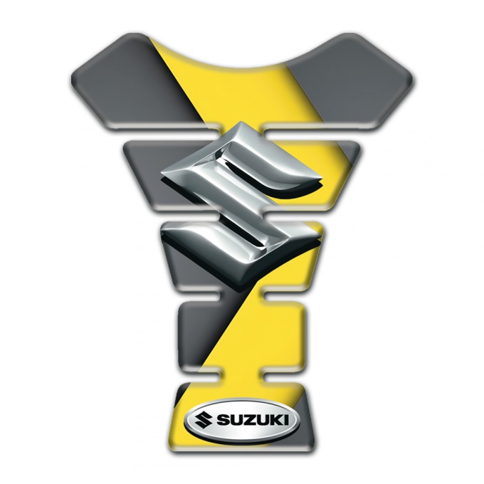 Suzuki Tank Fuse Yellow Gray Decoration and 3D Logo Design 