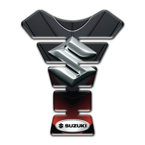 Suzuki Tank Pad Motorbike High End Modell with 3D Silver Logo 