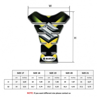 Suzuki Tank Guard Pads Green Yellow V Shape Decoration Design 