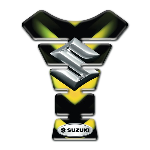 Suzuki Tank Guard Pads Green Yellow V Shape Decoration Design 