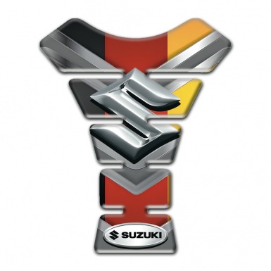 Suzuki Tank Pad Protector Multicolored Base with 3D Silver logo 