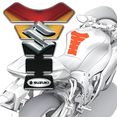 Suzuki Tank Pad Motorbike Fire Colors Motive 