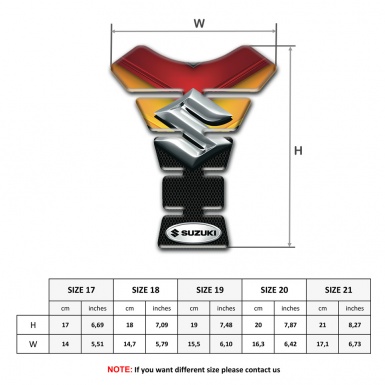 Suzuki Tank Pad Motorbike Fire Colors Motive 