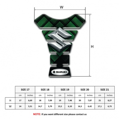 Suzuki Tank Protector Dark Green Parts Design 