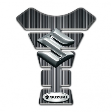 Suzuki Tank Pad Protector Gray Base with White Stripes style