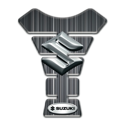 Suzuki Tank Pad Protector Gray Base with White Stripes style
