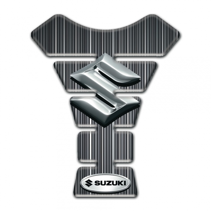 Suzuki Tank Pad Protector Gray Base with White Stripes style