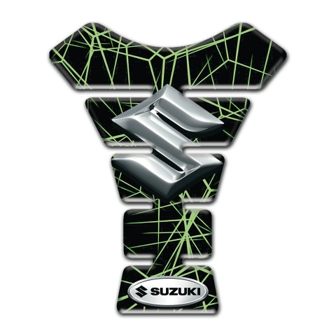 Suzuki Tank Pad Motorbike Green Spider Web Edition 