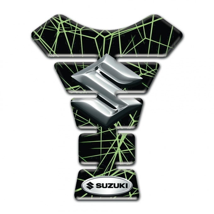 Suzuki Tank Pad Motorbike Green Spider Web Edition 