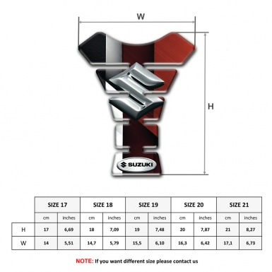 Suzuki Tank Pad Motorbike Vertical Colors Decoration with 3D Logo 