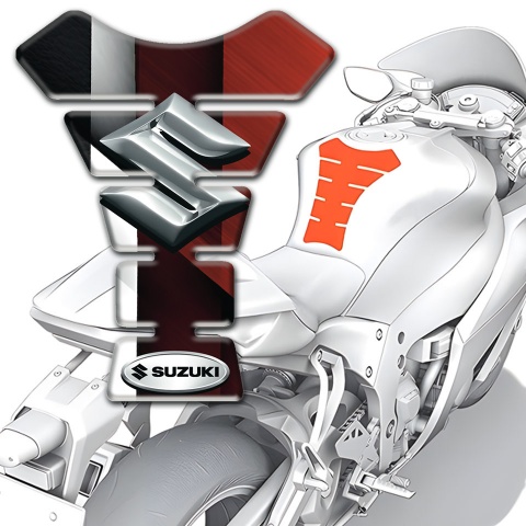 Suzuki Tank Pad Motorbike Vertical Colors Decoration with 3D Logo 