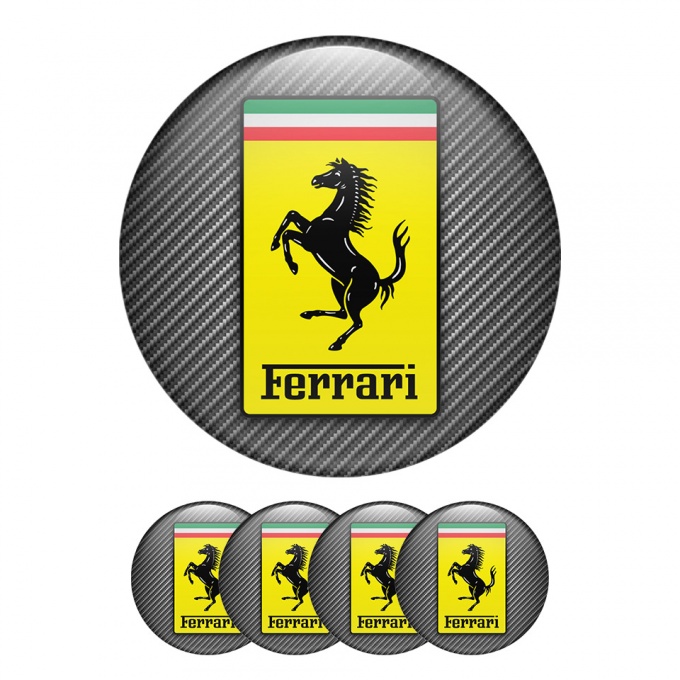 Ferrari Wheel Center Caps Emblem Italy Flag Design