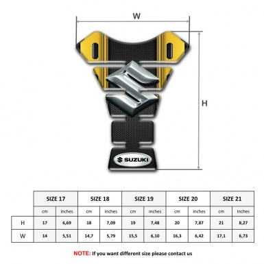 Suzuki Tank Guard Pads Anti Slip Sticker Yellow Black Print 